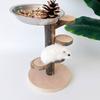 Wooden Rotating Hamster Feeding Dish Interactive Platform With Removable Stainless Steel Component
