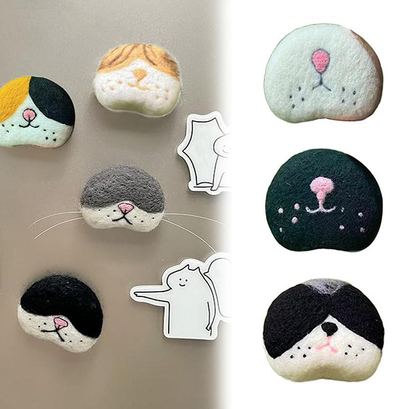 Cat Whisker Storage Felt Refrigerator Magnets Cat Whiskers Collection Cat Vibrissae Keepsake Pets Souvenir Gift Home Decor