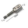 3pcs Chrome Vanadium Steel Socket Adapter Wrench Hex Shank To 1 4  3 8  1 2  Extension Drill Bits Bar Hex Bit Set Power