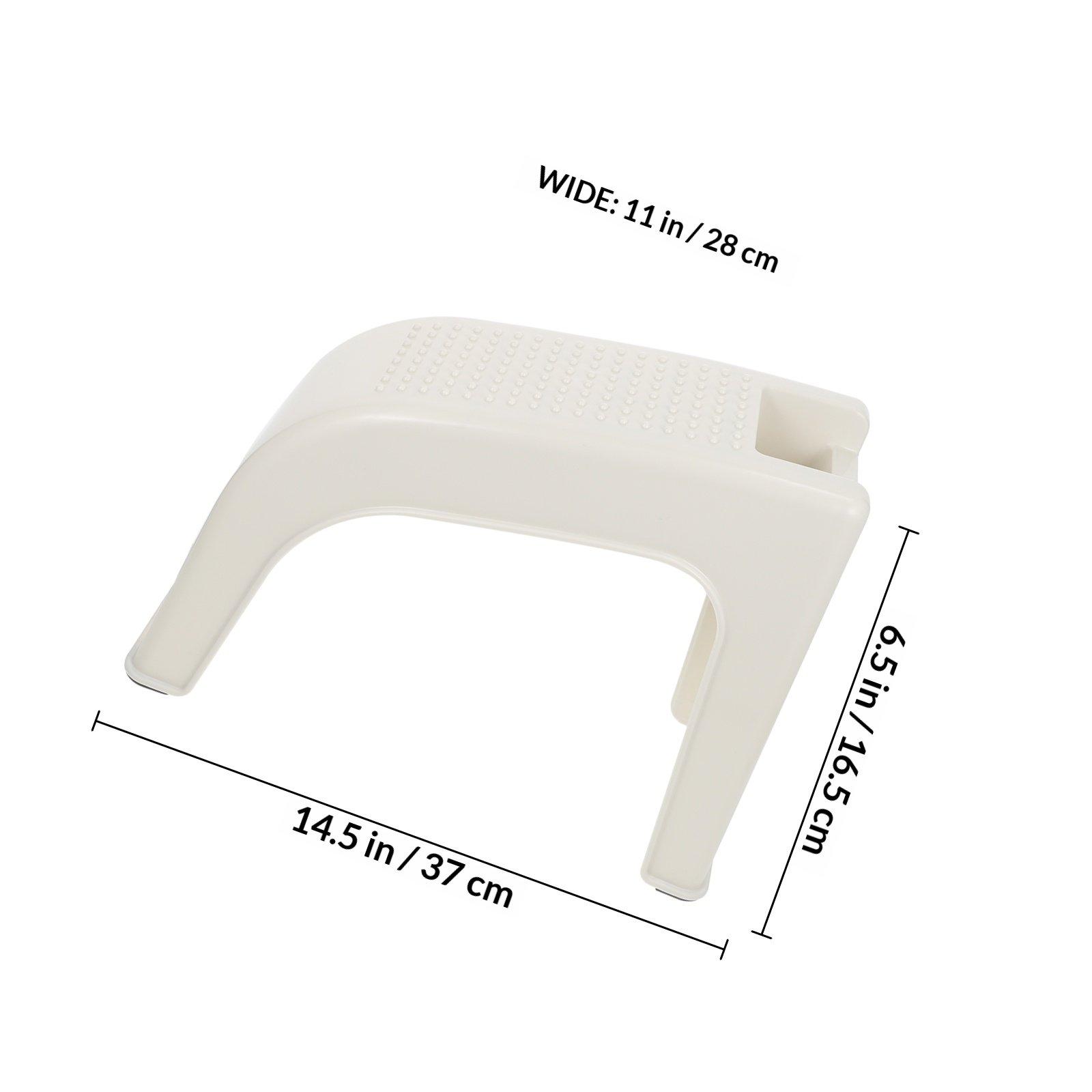 

1Pcs Heavy Duty Plastic Pedicure Footboard for Pedicure Tool Set Bathroom Foot Care Stool with Non Slip Particles Massage Effect бежевий