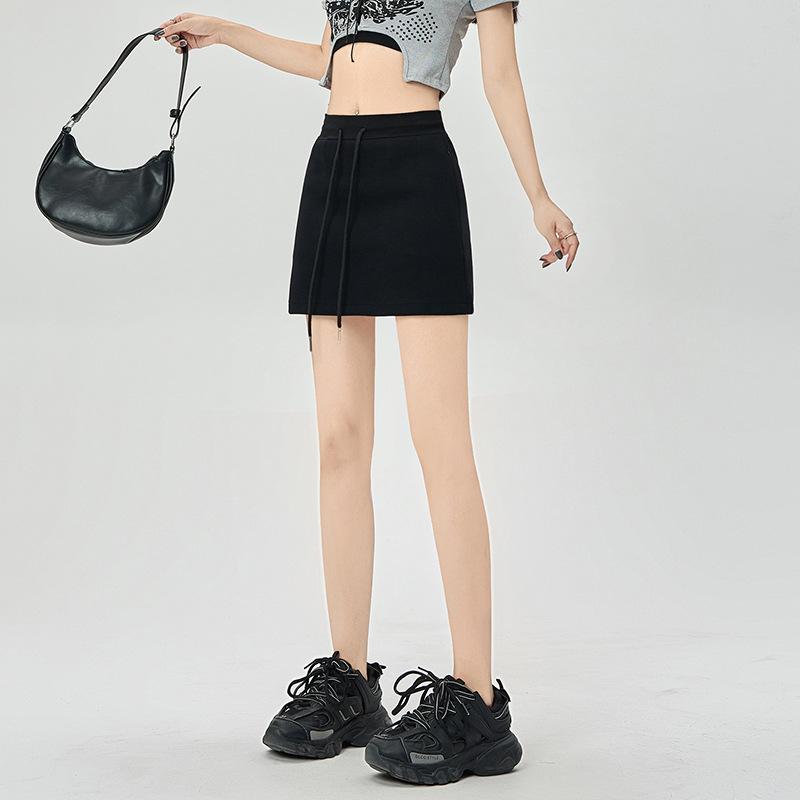 Gray Sports Short Skirt for Women New High-waisted A-line Slim Skirt with Hip-covered Skirt with Small Skirt