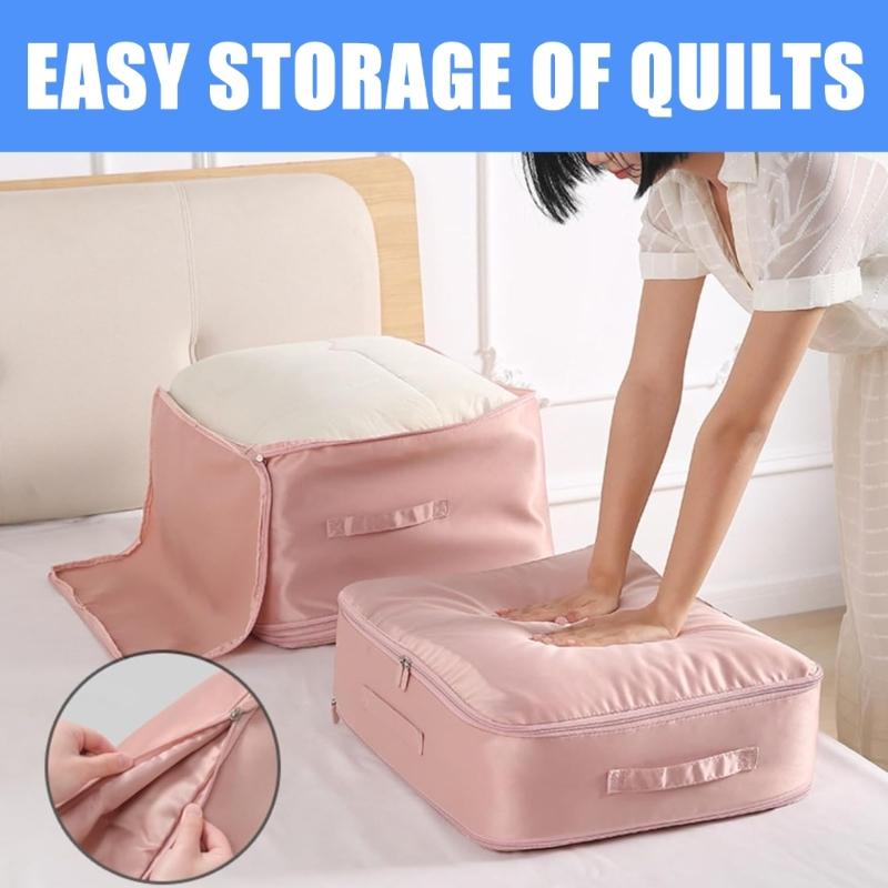 Space Saving Self Compression Organizer Heavy Duty Moving Bag Large Capacity Storage Bag with Zippers Packing Cubes