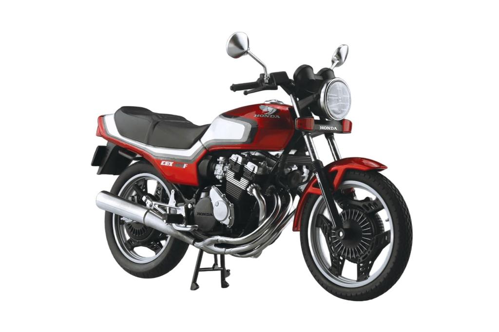Aoshima Bunka Kyozai Scale Complete Honda CBX400F Motorcycle In Candy Ala Moana Shell White (AOSHIMA) 1/12 Red/Pearl