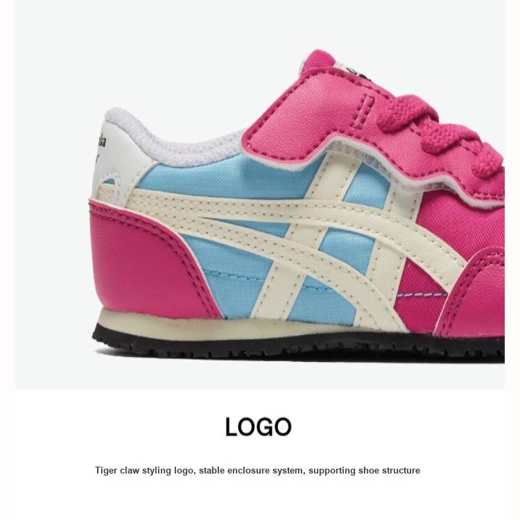 ONITSUKA TIGER Comfortable Versatile Non-Slip Shock Absorbing Durable Low-Top Walking Shoes Baby Shoes Pink Blue 1184A083-703