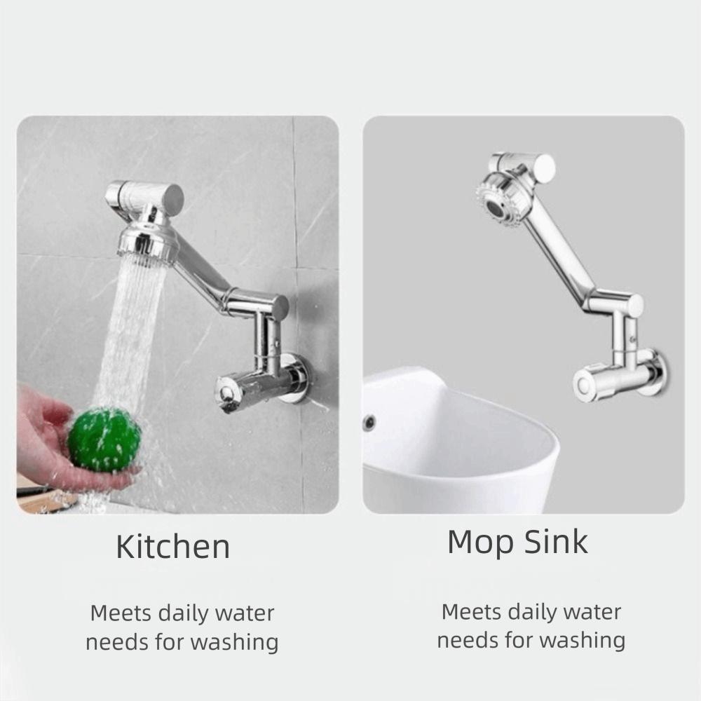 Stainless Steel Wall Mounted Faucet 360° Rotation Single Cold Water Tap  Sink Mounting