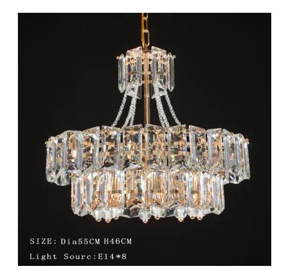 

Современная светодиодная хрустальная люстра, освещение гостиной, хрустальная люстра, круглая, прямоугольная, золотистая, внутреннее освещение Warm White