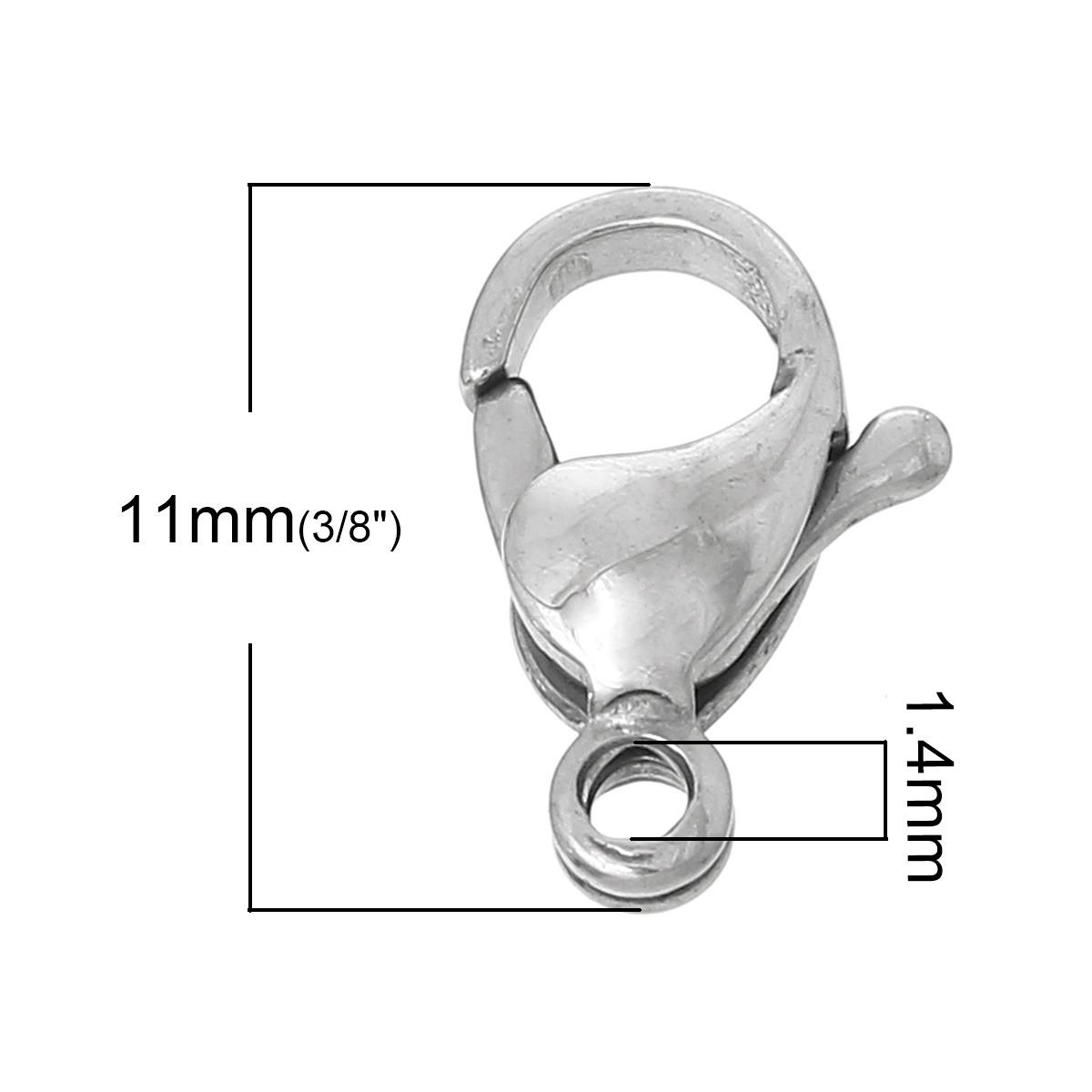 

10pcs 6 7 8 9mm Stainless Steel Lobster Clasps Silver Color End Clasp Women For DIY Jewelry Making Necklace Bracelets Findings
