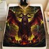 1Pc Satanic goat Print Flannel Blanket, High quality Comfortable for All Seasons, Home Decor, Warmth and Comfort, Perfect for Christmas Gifts