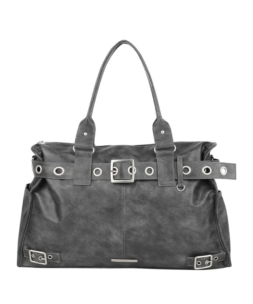 Illigo Belted Square Tote Bag Charcoal