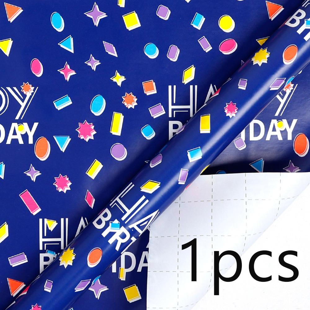 1pcs Wrapping Paper Roll Colorful Happy Birthday Gift Wrapping Paper Kids Birthday Party Holiday Wrap Cartoon Craft Paper Decor