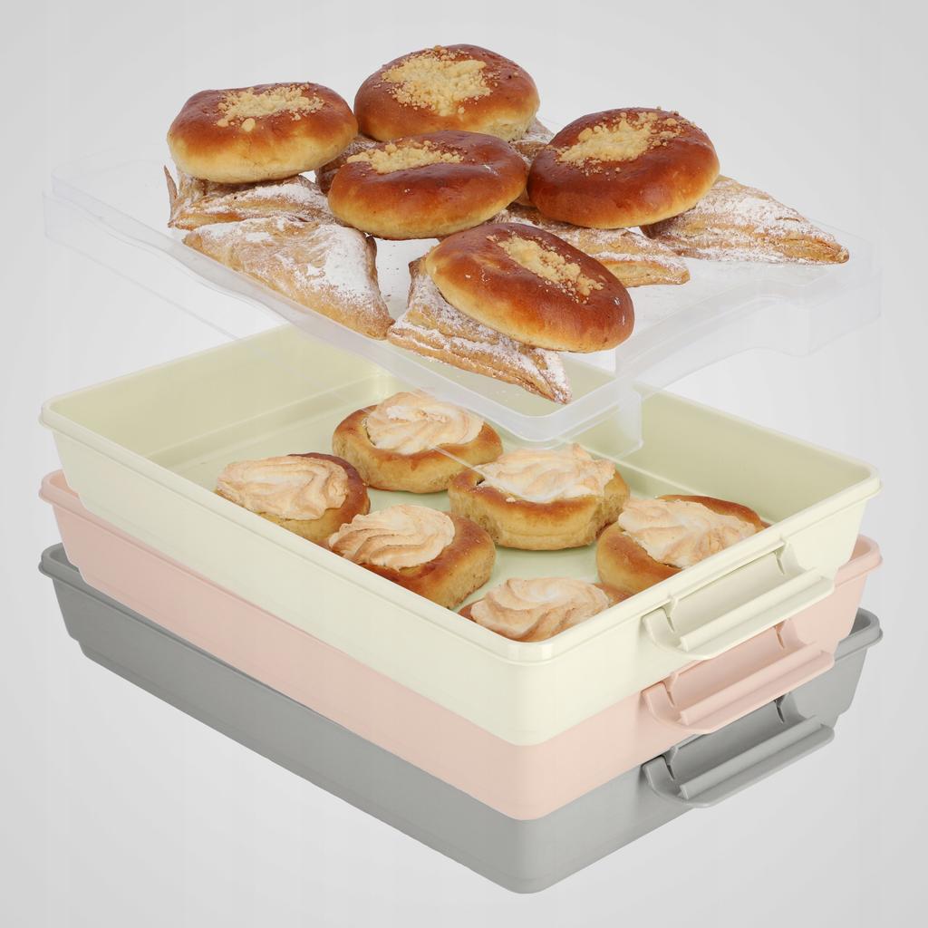 KADAX Pojemnik Plastikowy Na Ciasto Wypieki Tort Pudełko Prostokątny Duży