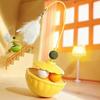 Long Pole Cat Teaser Toy With Bells Rotating Feather Wobble Puzzle Ball Pet Self Play Durable Treat Dispenser Pet Accessories