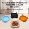Adorable Cat Pet Bowl To Prevent Spillage of Cat Food Bowl, Dog Food Bowl, Pet Drinking Bowl Dish, Cat-shaped Cat Food Bowl