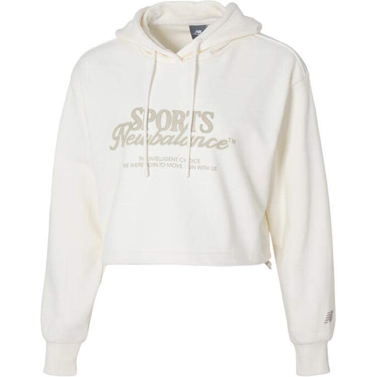 New Balance Sweatshirts Women s White Hooded Moderate NCF32062-IV L
