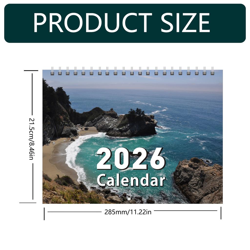 Calendar 2026 January-December Calendar Ornament Spiral Binding Hanging Monthly Wall Calendar for Home School or Office