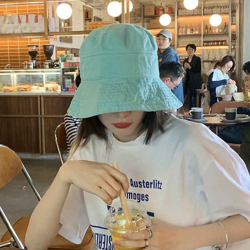 Solid Color Women Fisherman Hat Summer Thin Folding Wide Brim Bucket Hats For Girl Ladies Outdoor UV Protection Sun Hat