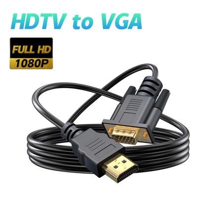 HDMI-Stecker auf VGA-Stecker, 1080P, 60 Hz, HDMI-kompatibles Kabel auf VGA-Adapter, digital zu analog, für Computer, Laptop