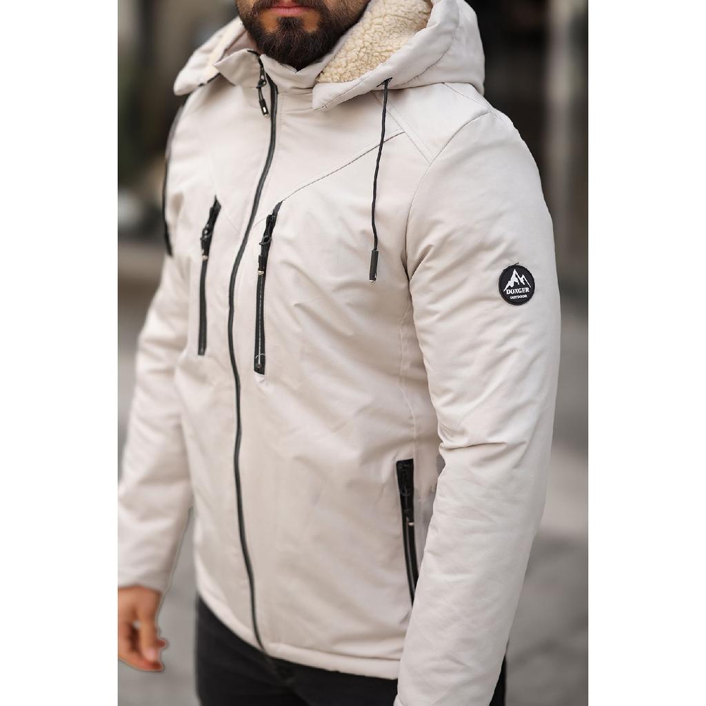 Winter Coat With Fur Inside And Removable Hood