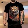 Men's Clothing Tiger 3D Pattern T-Shirt Summer Fashion Breathable Men's Short Sleeved Tee Fashion Casual O-Neck Men's Tops