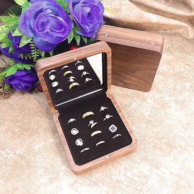 Large Capacity Jewelry Boxes Wooden Rings Storage Case Household Ornament Ring Organizer Cases Jewelers Retro Rings Display Box