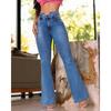 Spring new washed jeans women's slim-fitting high-waisted flared pants