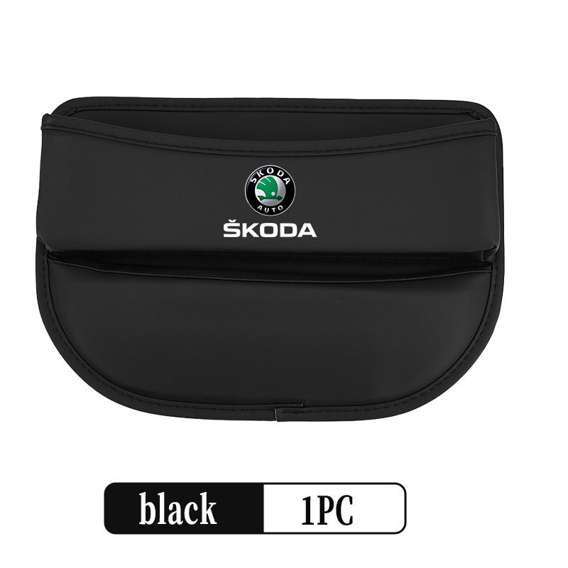 VIJT4 For Skoda Car Seat Organizer Leather Crevice Storage Box Auto Accessories Octavia Superb RAPID FABIA KAMIQ KAROQ KODIAQ YETI