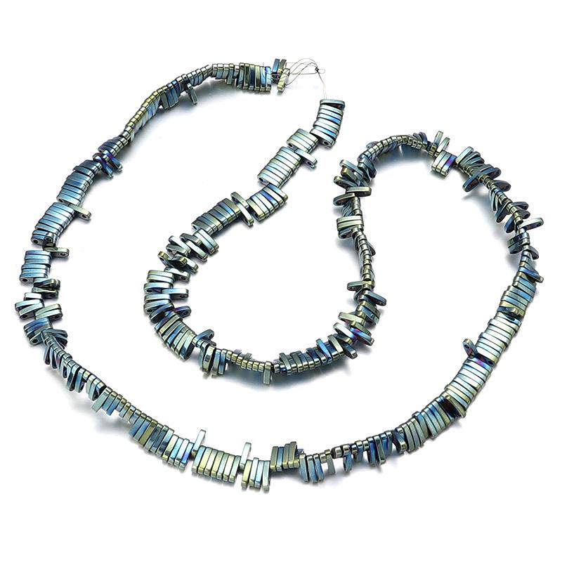 70-380pcs/Strand Two Holes Flat Square Hematite Beads Natural Stone Beads Spacer Loose Beads For Jewelry Making DIY Bracelet