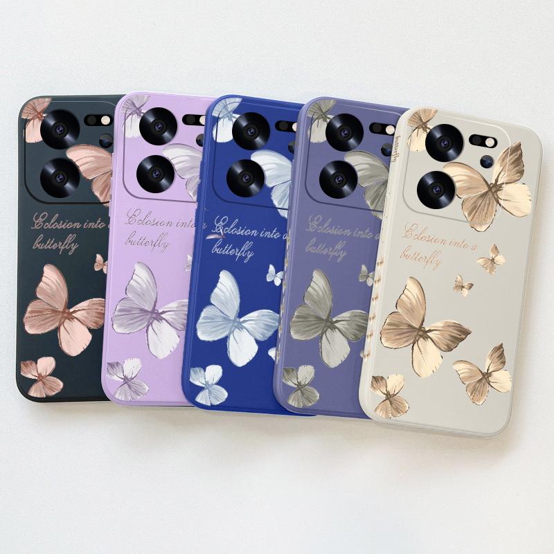 Měkký kryt na telefon s motýlkem pro iPhone 16 15 Pro Max 14 13 Samsung S24 S23 FE S22 Ultra A54 A53 Xiaomi 13T Redmi Note 12 11 TPU pouzdro odolné proti nárazům
