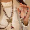 Chinese Ethnic Style Beads Necklace Ceramic Necklace Butterfly Pendant Necklace  Jewelry Accessory