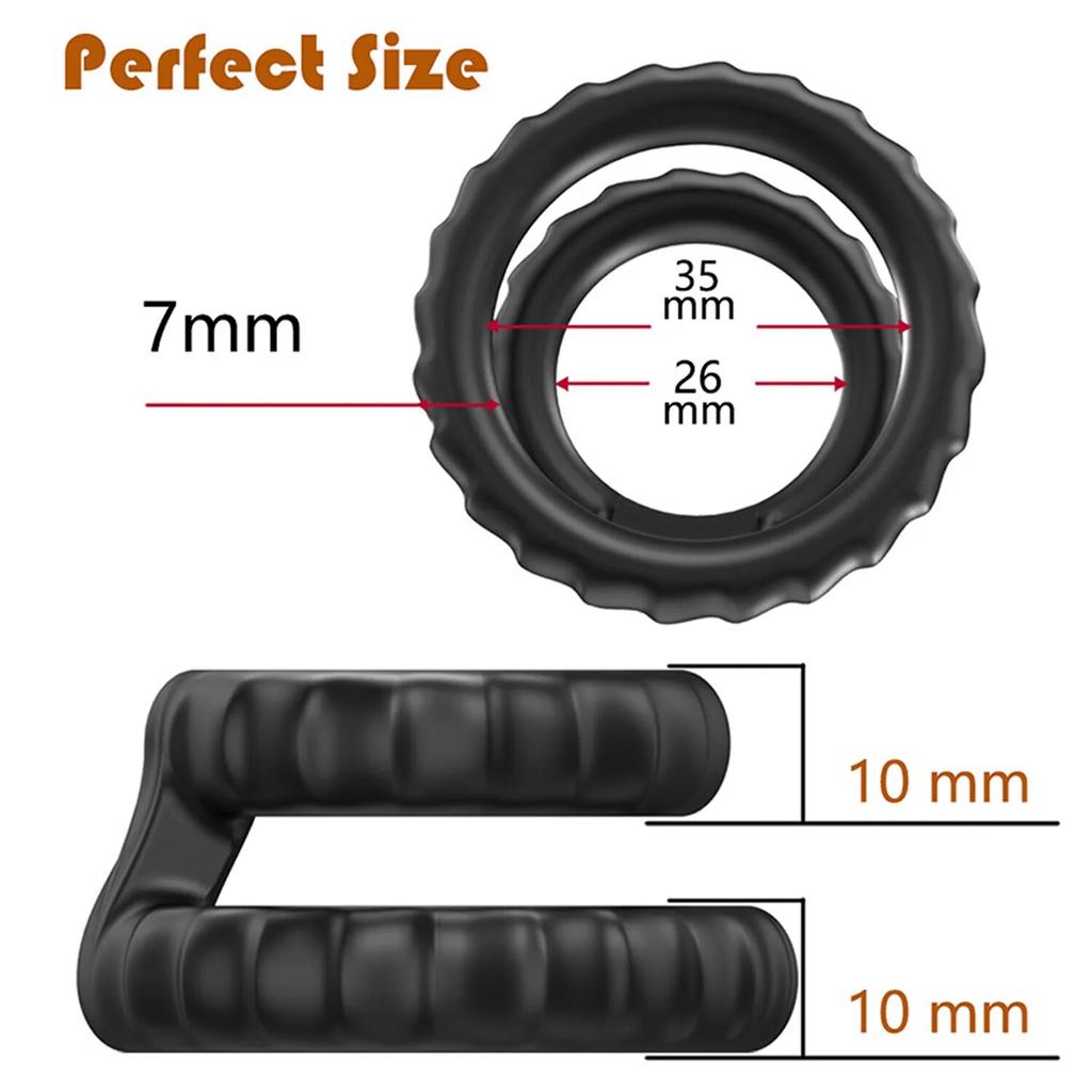 Silicone Double Penis Ring Delay Ejaculation Cock Rings Male Dick Erection Erotic CockRings Multi Wearing Ways Sex Toys for Men