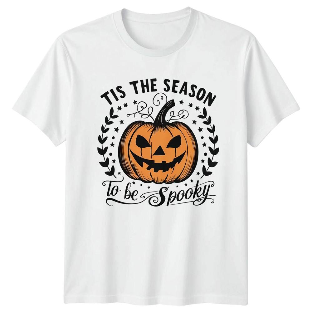 Tis The Season To Be Spooky Halloween Pumpkin Unisexs Tee Unisexs Graphic Top S