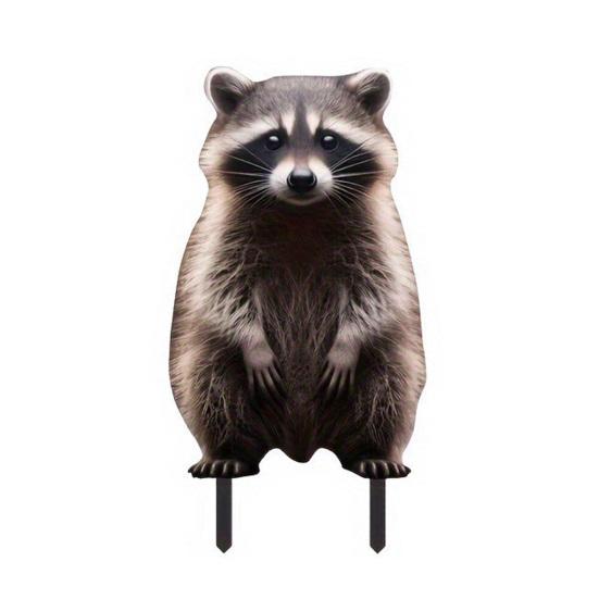Acrylic Garden Stakes Fun Animal Lawn Signs Raccoon Gorilla Figurines Easy Insertion Garden Stakes for Flower Beds Landscape