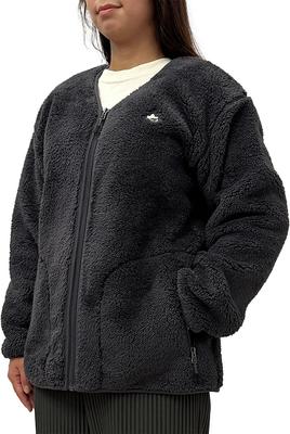 Logo Spark 2023AW Shaggy Boa x Fleece Verbund Kragenlos Größe Sumikuro Damenjacke, M,