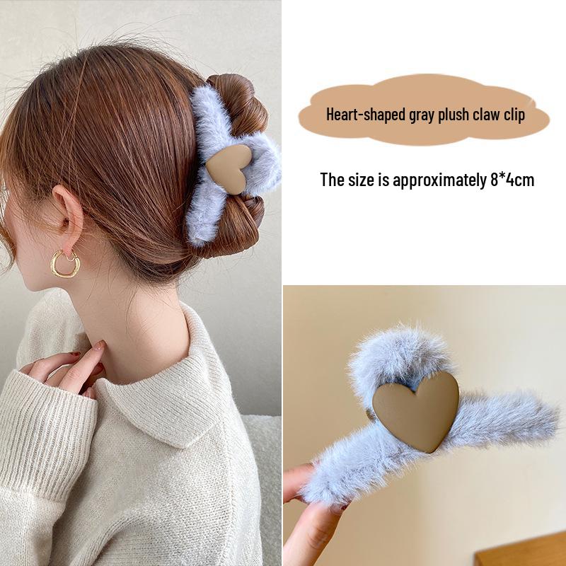 Korean Style Plush Bow Hair Clip with Tassel - Autumn/Winter Women's Hair Accessory