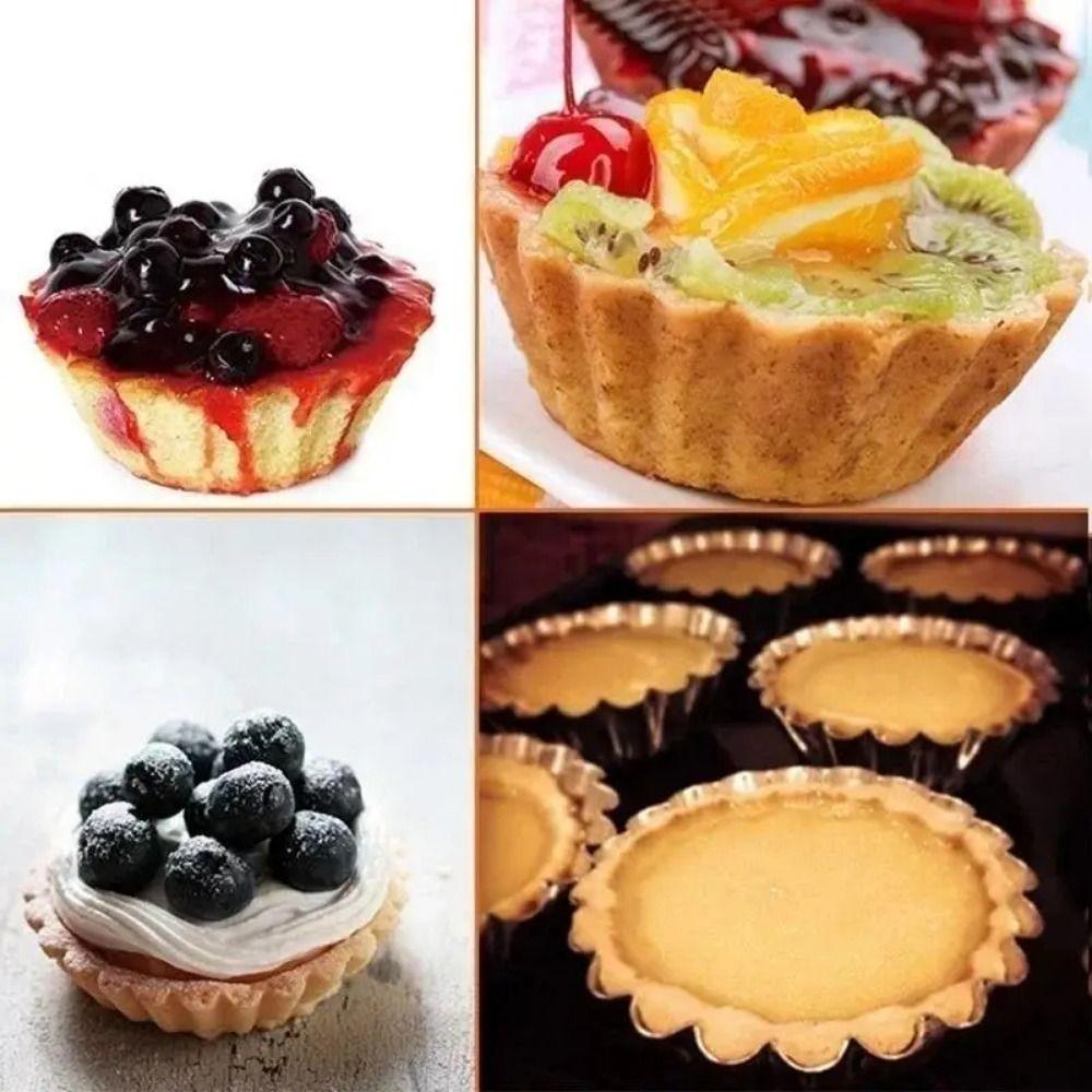 50Pcs Non-Stick Tart Muffin Molds Reusable Kitchen Baking Mold  Bakery Accessories