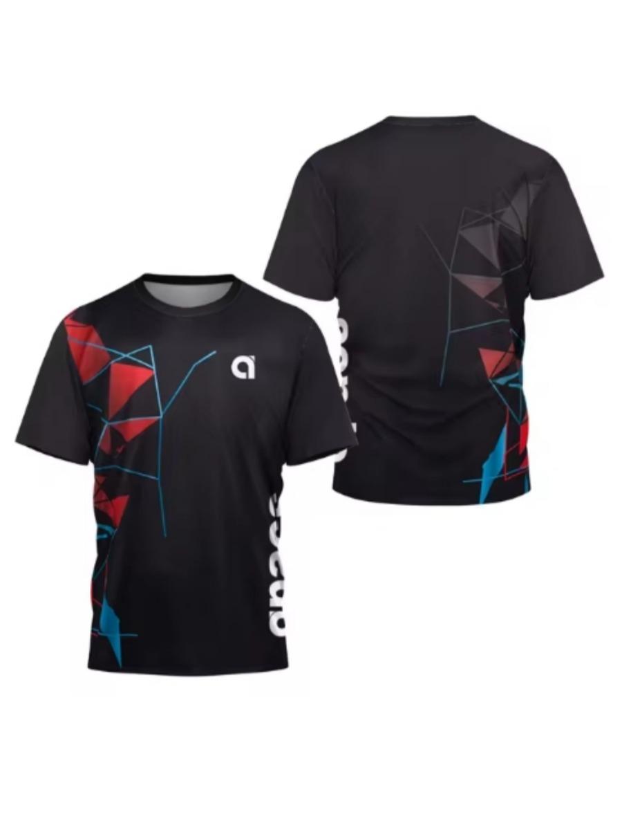 

Летняя мужская спортивная футболка с круглым вырезом, 3D-печать, для игры в бадминтон, быстросохнущая, для настольного тенниса, уличная, свободного кроя, спортивная, с коротким рукавом 5XL