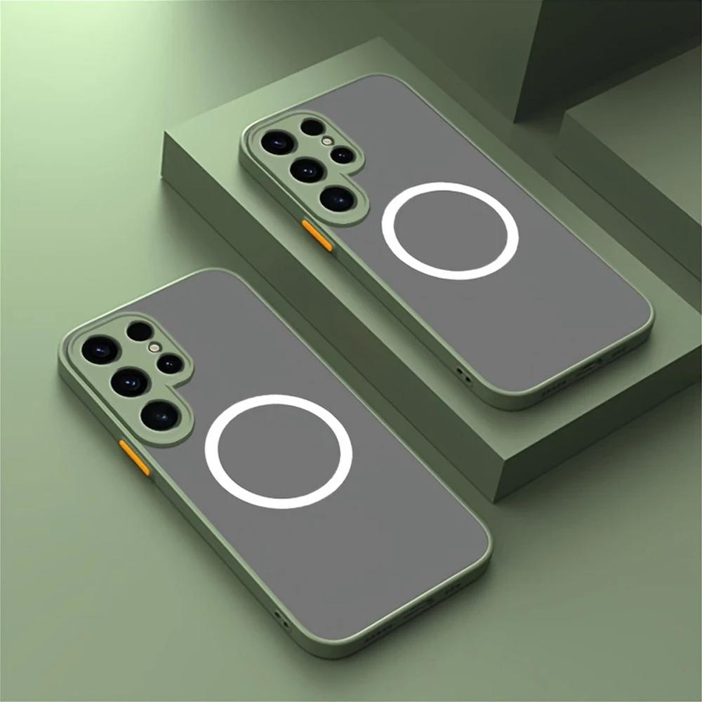 Matte Hard Case For Samsung Galaxy S25 Ultra S24 Plus S23 FE S22 S21 Note 20 10 A56 A36 A26 A16 Phone Magsafe Magnetic Cover