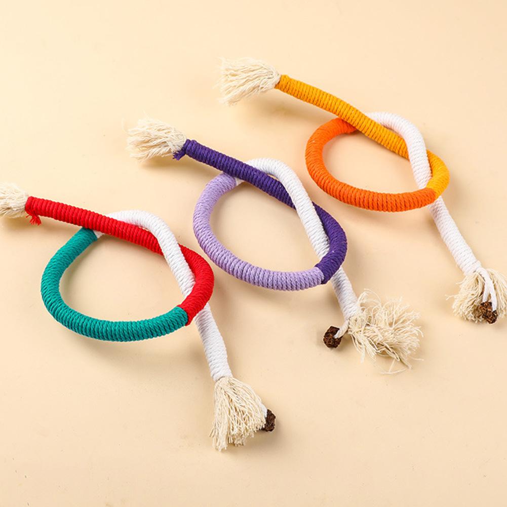 Teasing Cat Rope Toy Kitten Play Rope Toy Cat Chew Rope Toy Interactive Cat Teething Toy Pet Supplies Accessories
