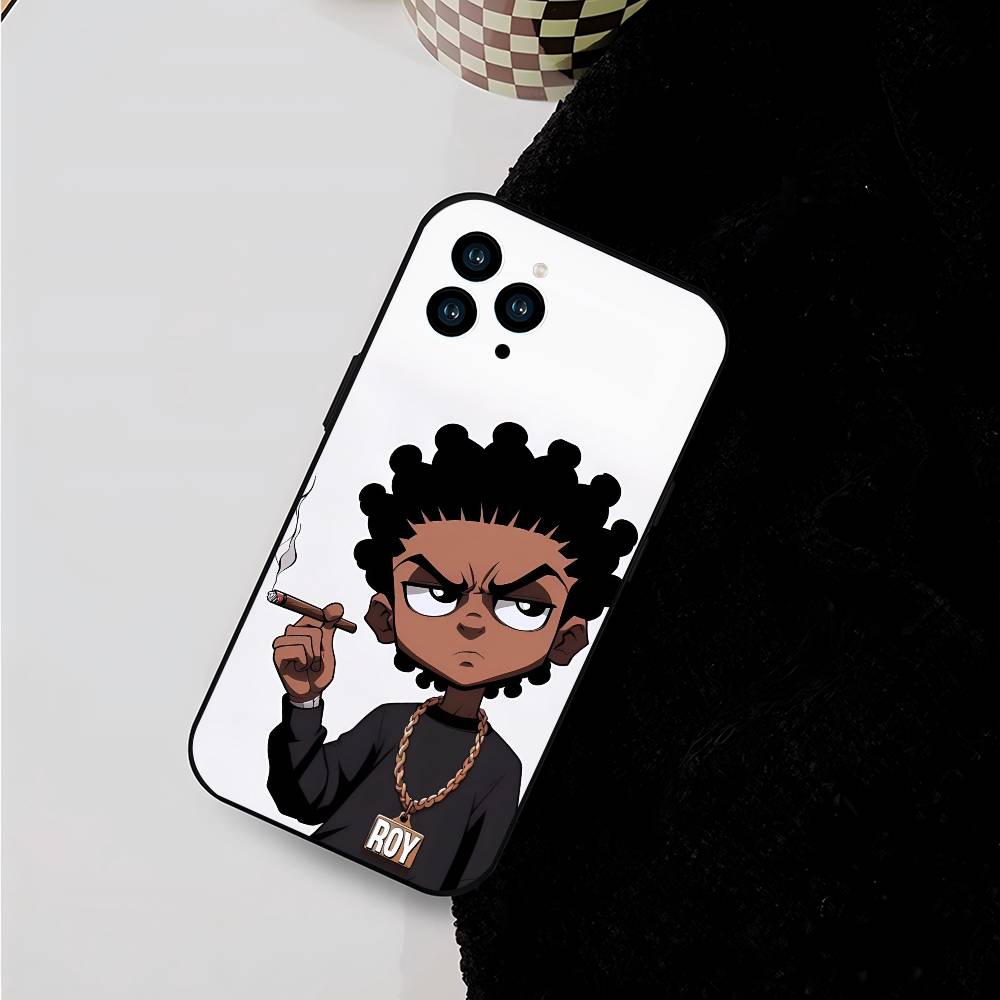 Cartoon The B-Boondocks For IPhone 15 16 14 Plus 13 12 11 17 Pro Max 17 Air Black Soft Phone Cover