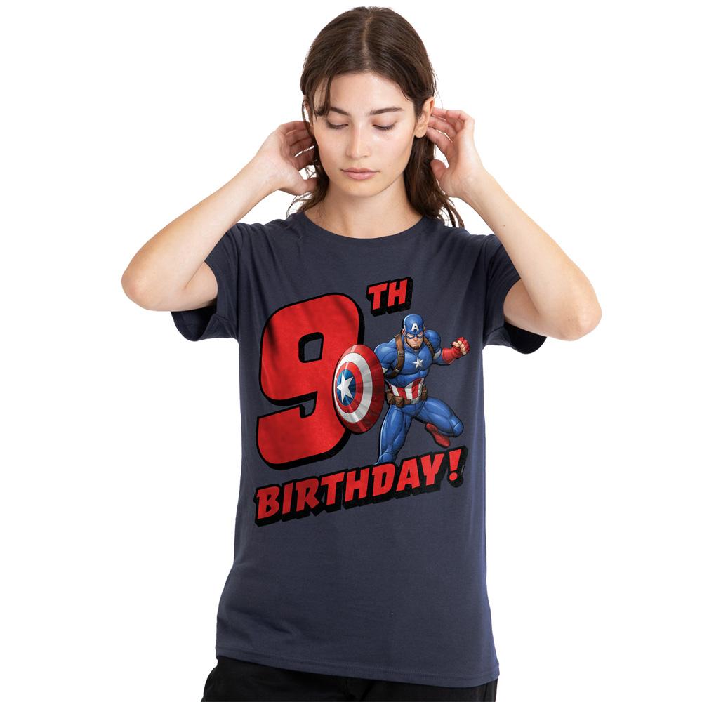 Captain America Womens/Ladies 9th Birthday T-Shirt