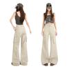 Women's Trendy Cotton Micro-Flare Casual Jeans with Patch Pockets and Deconstructed Design