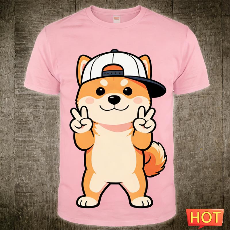 Fun Dog Pattern Men s T-shirt Summer Fashion Short Sleeve Fun Dog 3D Printed Top Casual Comfortable Loose Round Neck Clothing 4XL