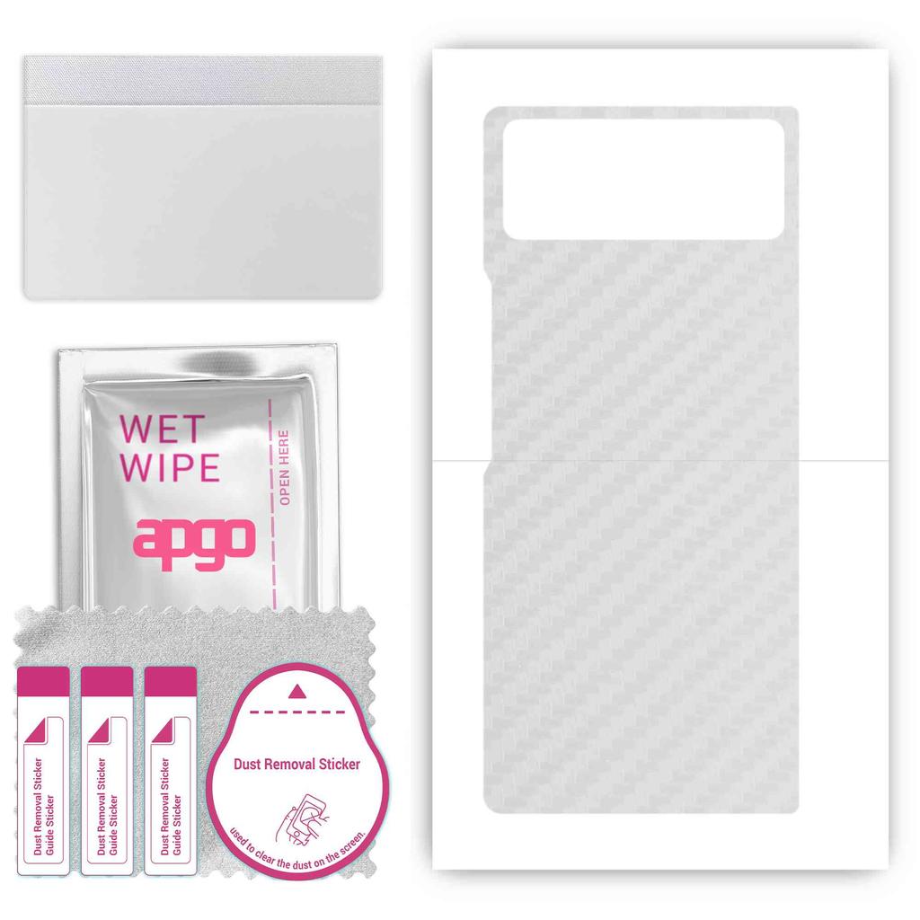 apgo Protective Skin Sticker for the back compatible with Xiaomi Mix Fold 2, Wrap Film, Foil, Vinyl - Pattern Transparent Carbon