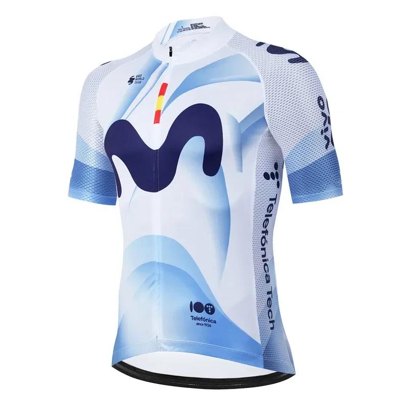 Movistar Pro Team Summer Cycling Jersey Suit Men's Breathable Mountain Bicycle Clothing Set Bike Mountain Maillot Ropa Ciclismo
