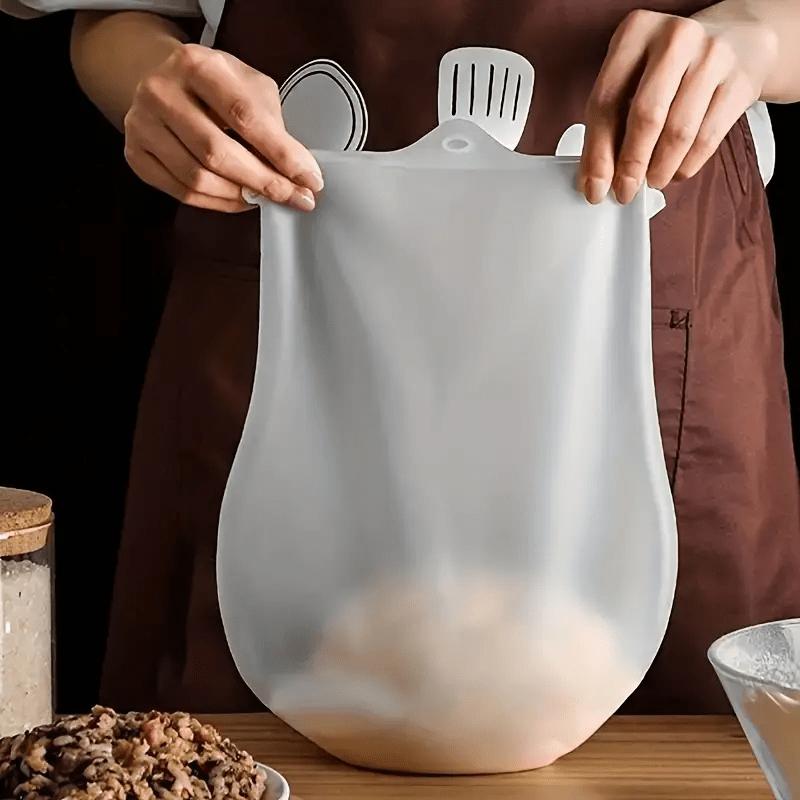 1pc Silicone Kneading Bag - Food-Grade Non-Stick Dough Mixing Bag with Handles, Reusable Multifunctional