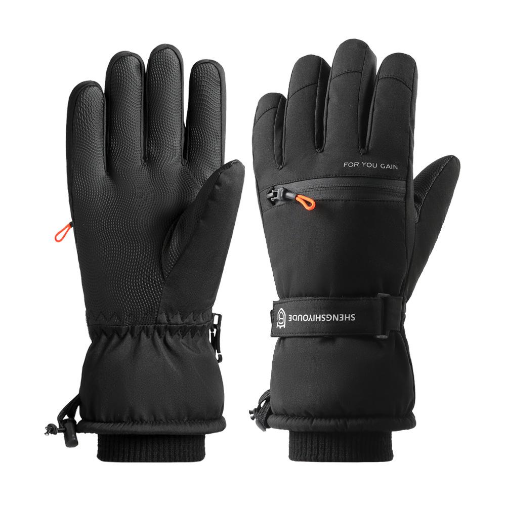 Ski Gloves: Unisex Winter Fleece-Lined, Windproof, Touchscreen, Water-Repellent, Thickened Cycling Cold-Proof