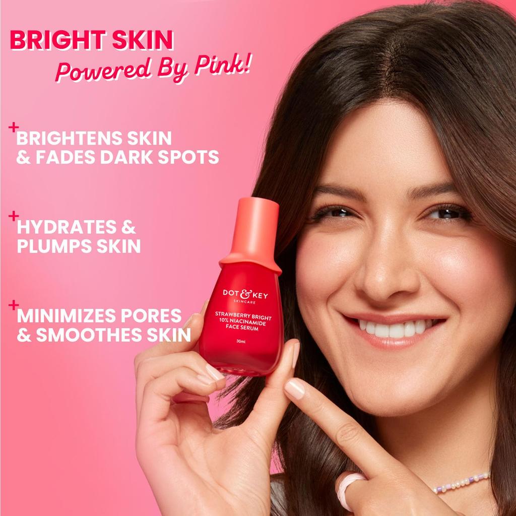 DOT & KEY 10% Niacinamide Strawberry Face Serum 20ml | Hydrates, Smooths & Reduces Dark Spots