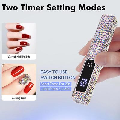 Mini Handheld UV LED Nail Lamp Portable Rechargeable Nail Dryer For Curing Gel Polish Manicure Lamp Flashlight