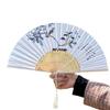 Silk Cloth Folding Flower Hand Fan Bamboo Frame Retro Handheld Fan Creative Dance Fan  Gift Giving