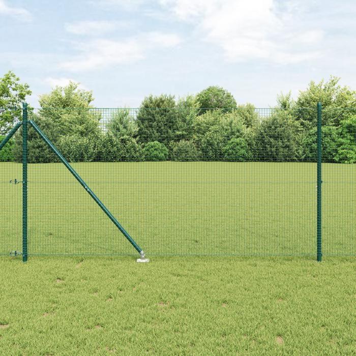 VidaXL Clôture à Fil Soudé avec 13 Piquets Verts 1,2x50 m Acier 3352121